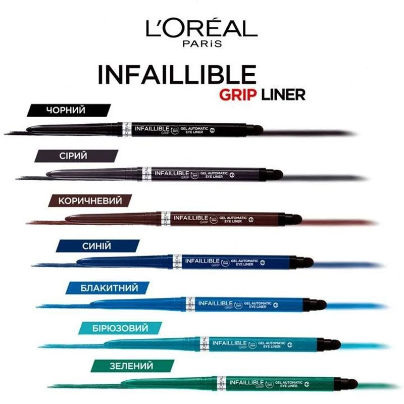 L’Oreal Paris Автоматический водостойкий карандаш для глаз L'Oreal Paris Infaillible Grip 36H Gel Automatic Eye Liner 07 Turquoise Faux Fur, 1 г - фото N4
