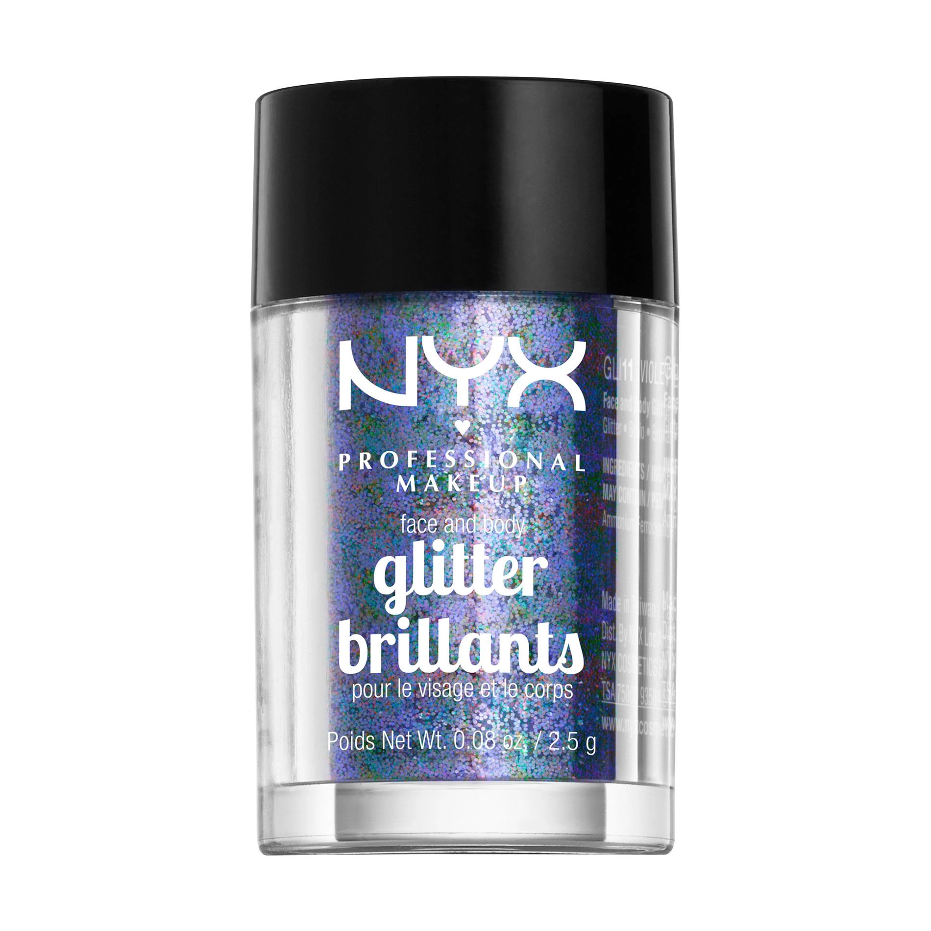 NYX Professional Makeup Глітер для обличчя та тіла Face & Body Glitter Brillants, 11 Violet, 2.5 г - фото N1