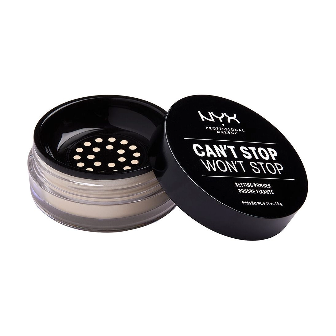 NYX Professional Makeup Фіксувальна розсипчата пудра для обличчя Can't Stop Won't Stop Setting Powder 01 Light, 6 г - фото N1