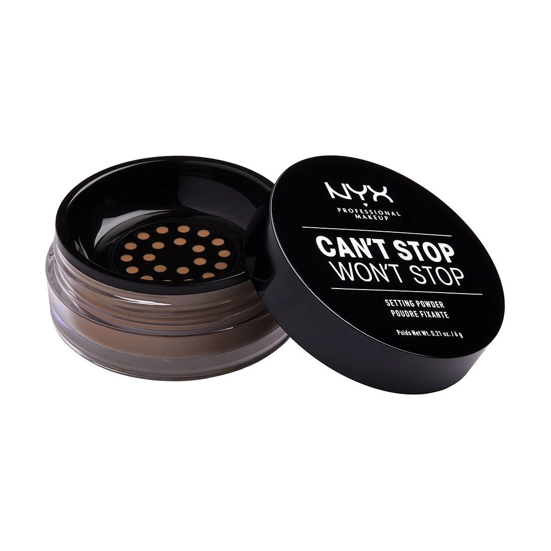 NYX Professional Makeup Фіксувальна розсипчата пудра для обличчя Can't Stop Won't Stop Setting Powder 04 Medium Deep, 6 г - фото N1