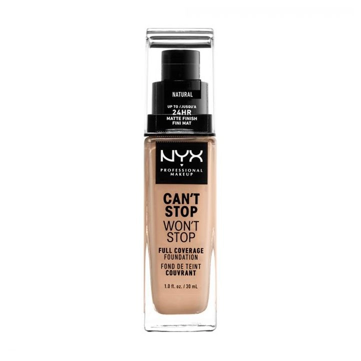 NYX Professional Makeup Тональна основа Can't Stop Won't Stop Full Coverage Foundation, водостійка, 07 Natural, 30 мл - фото N1