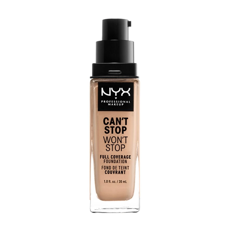 NYX Professional Makeup Тональна основа Can't Stop Won't Stop Full Coverage Foundation, водостійка, 07 Natural, 30 мл - фото N2