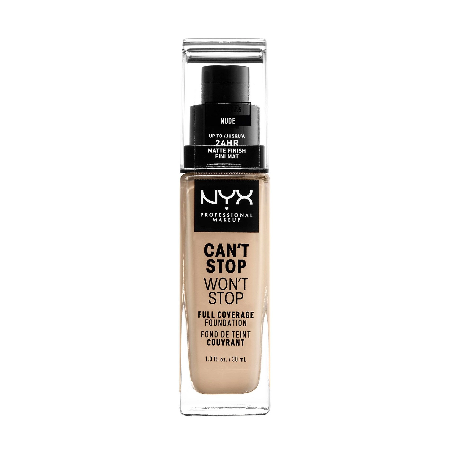 NYX Professional Makeup Тональна основа Can't Stop Won't Stop Full Coverage Foundation, водостійка, 6.5 Nude, 30 мл - фото N1