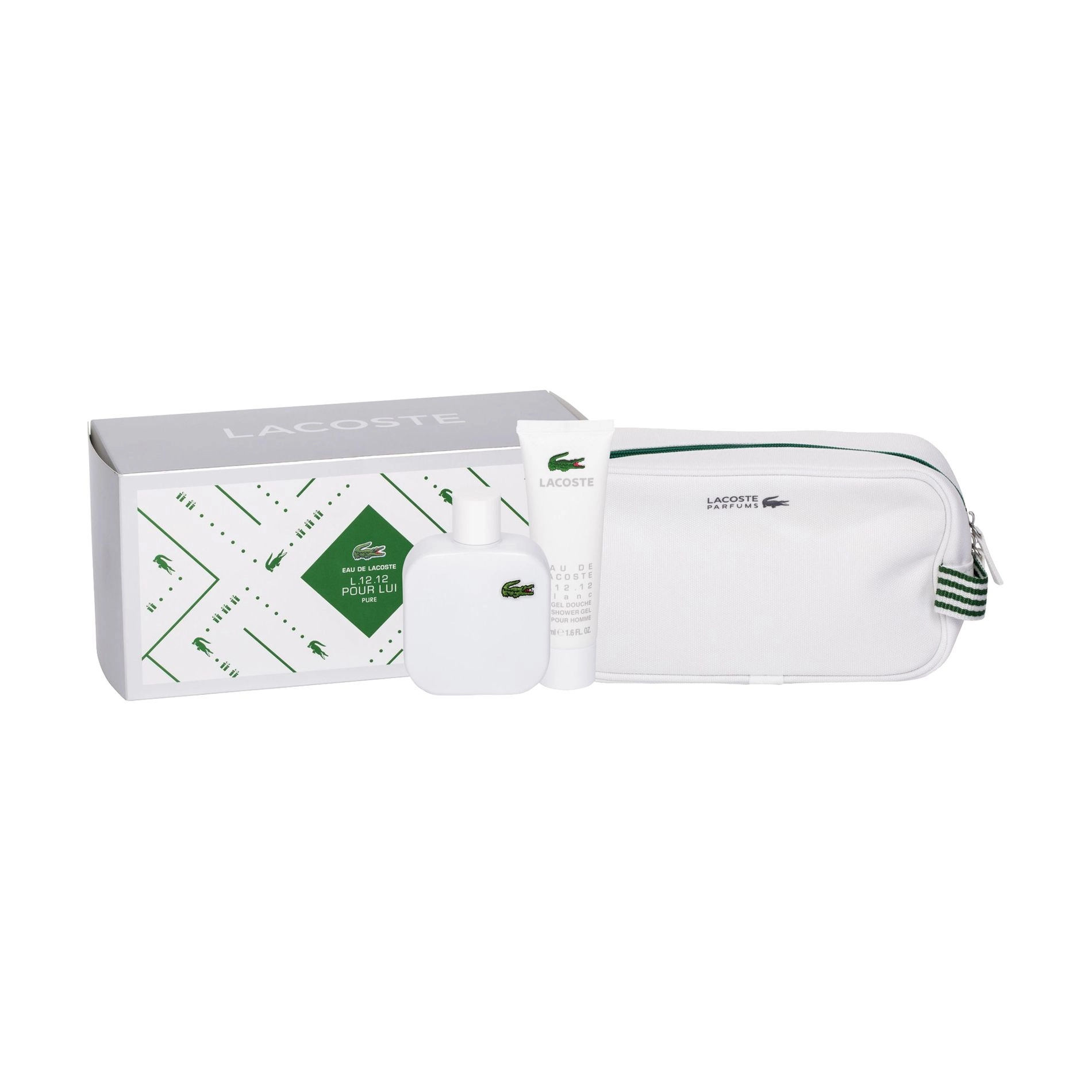 Lacoste Парфюмированный набор Eau De L.12.12 White мужской (туалетная вода, 100 мл + гель для душа, 50 мл + сумка) - фото N2