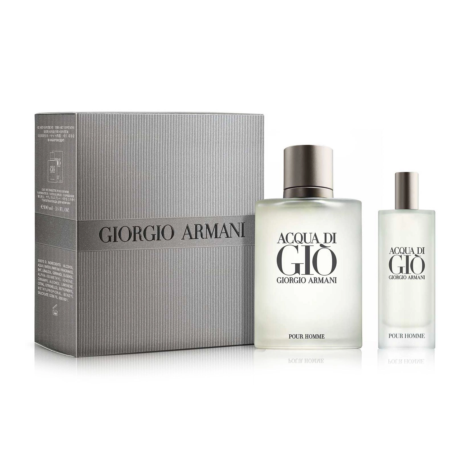 Giorgio Armani Парфюмированный набор мужской Acqua Di Gio Pour Homme (туалетная вода, 100 мл + туалетная вода, 15 мл) - фото N1