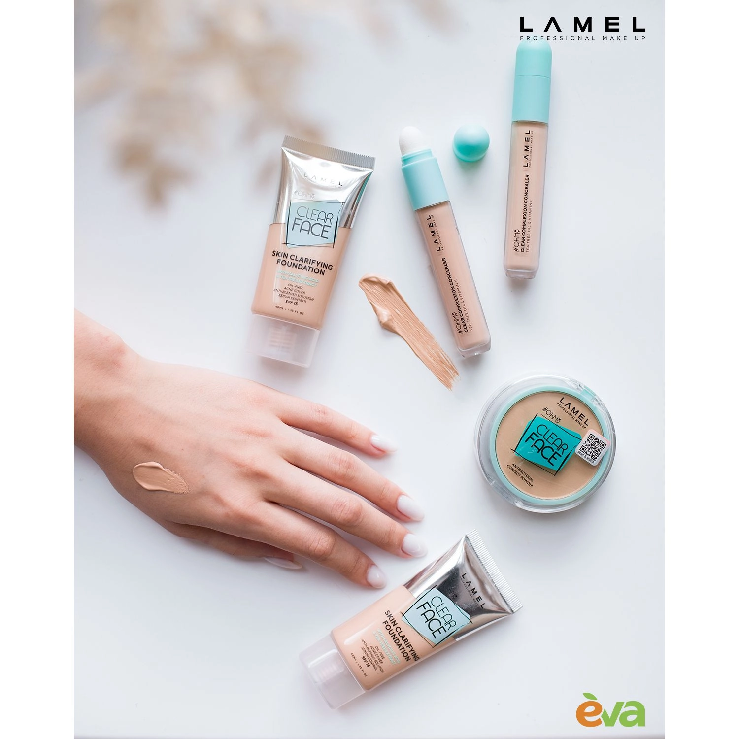 Lamel Professional Пудра компактна для обличчя Oh My Clear Face Powder 402 Vanilla, 6 г - фото N4