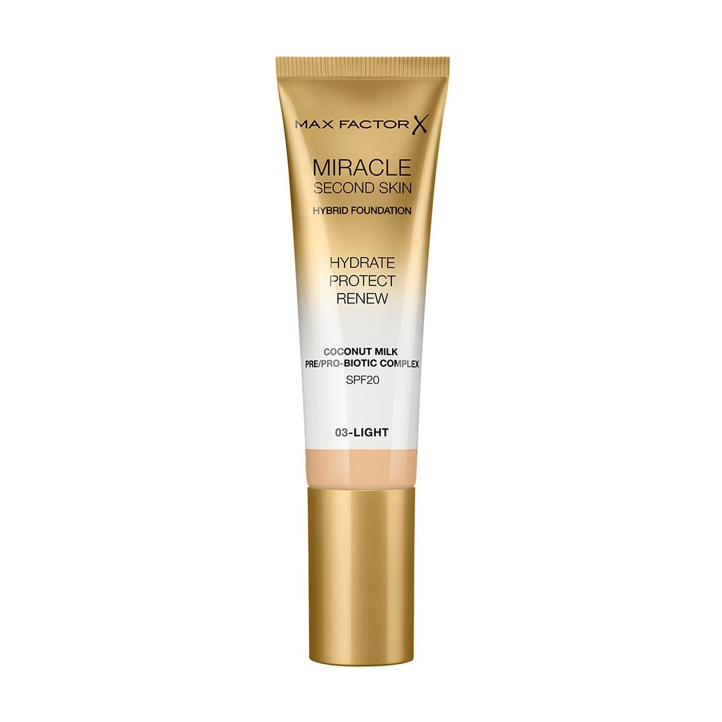 Max Factor Тональная основа Miracle Second Skin Hybrid Foundation SPF 20, 03-Light, 30 мл - фото N1