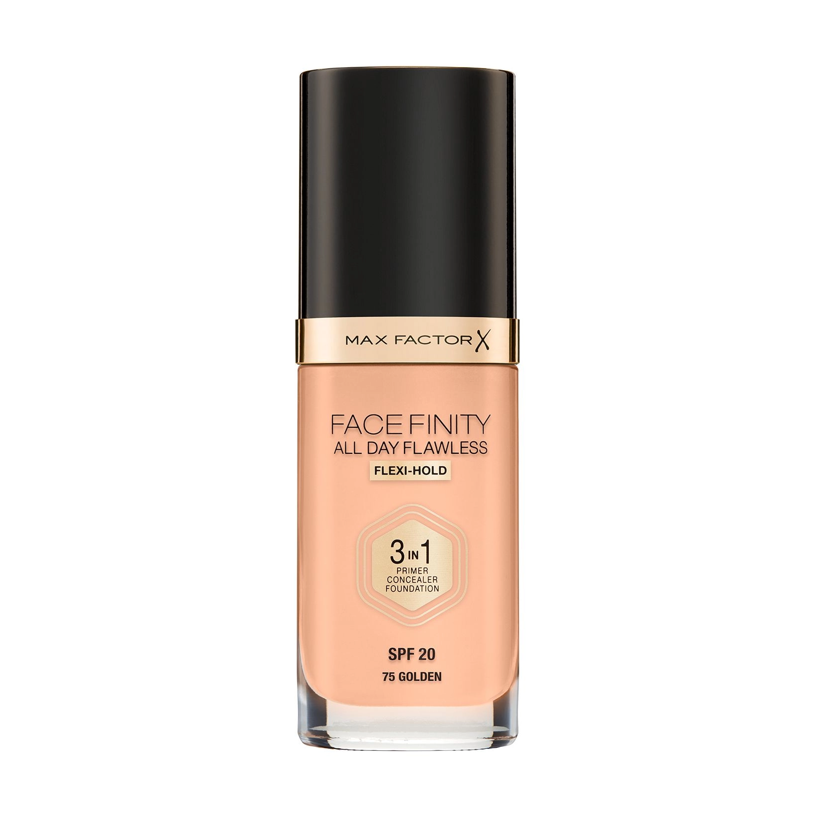 Max Factor Тональний крем Facefinity All Day Flawless 3-in-1 Foundation SPF 20, 75 Golden, 30 мл - фото N1