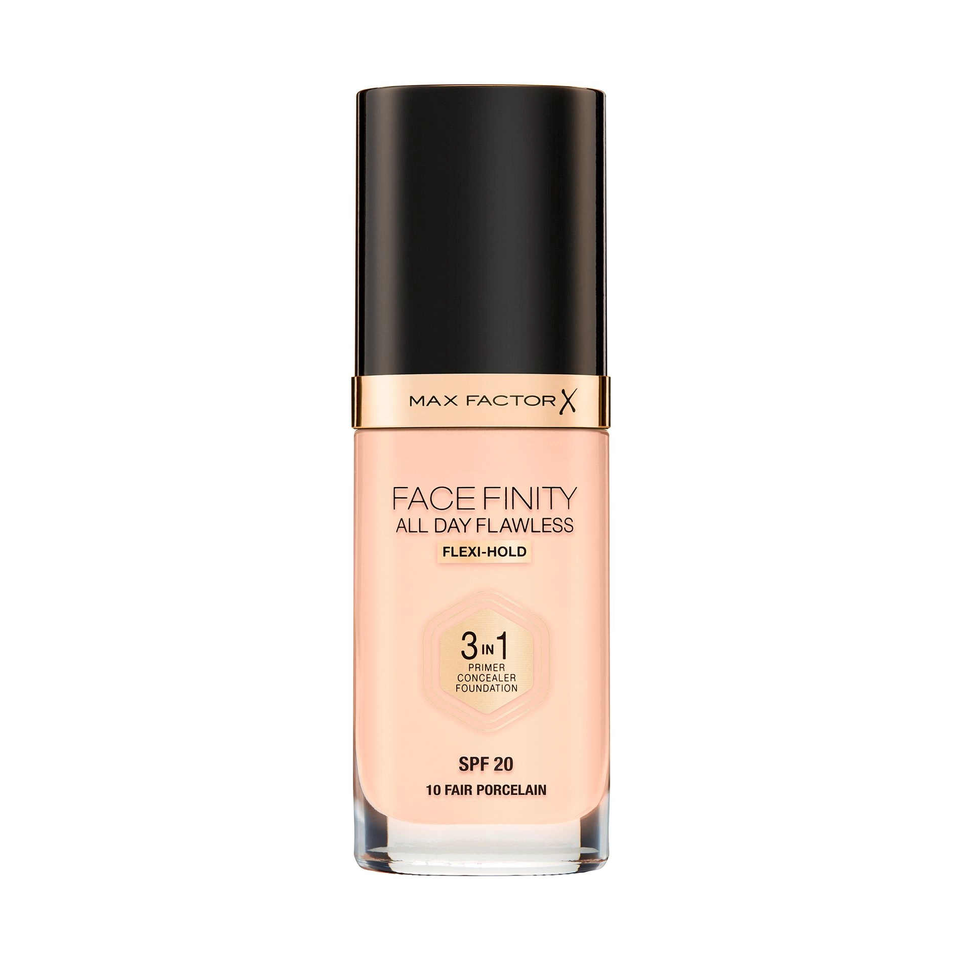 Max Factor Тональная основа Facefinity All Day Flawless 3-in-1 Foundation SPF 20 10 Fair Porcelain 30 мл - фото N1