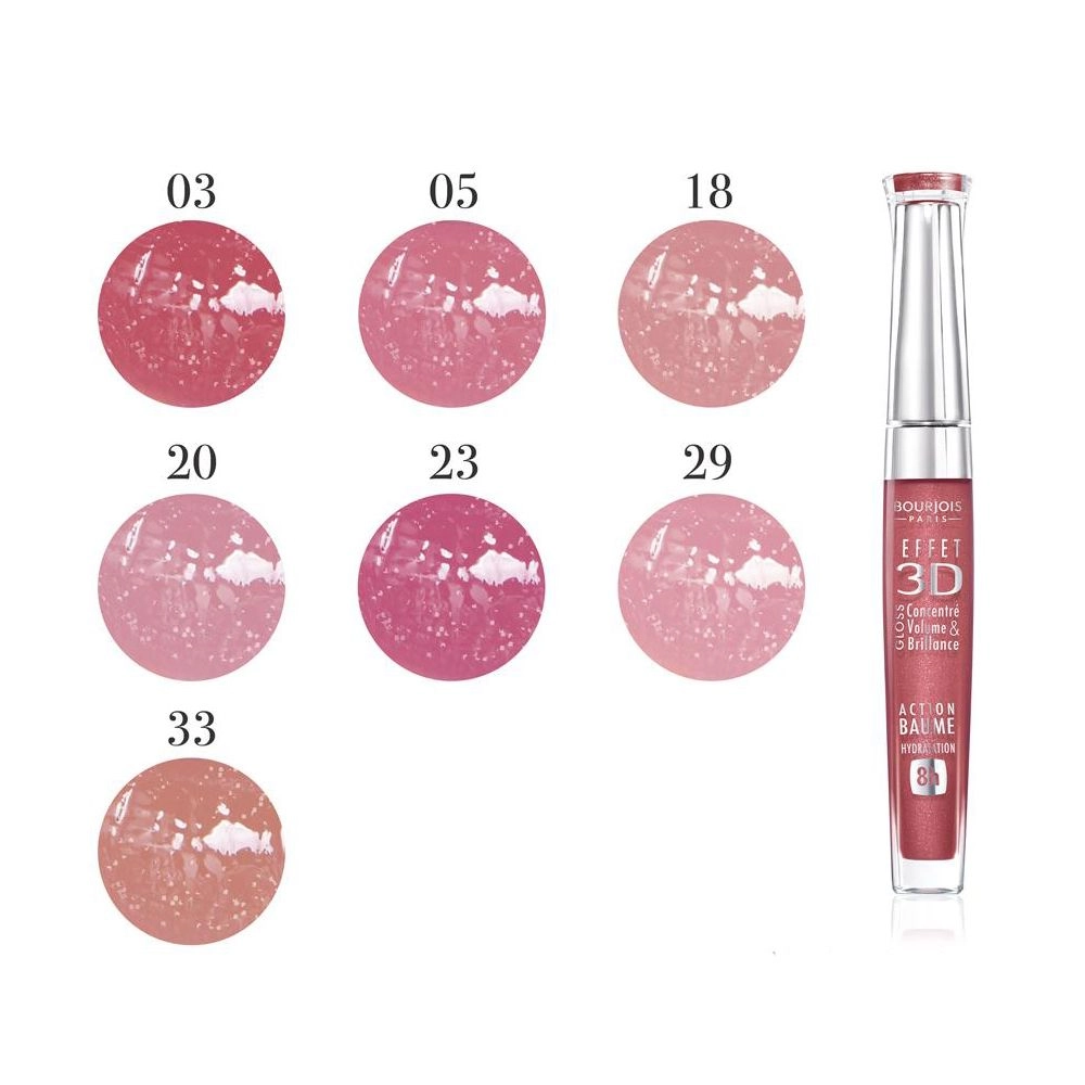 Bourjois Блиск для губ Gloss Effet 3D Balm Action 8H з ефектом бальзаму, 03 Brun Rose Academic, 5.7 мл - фото N4