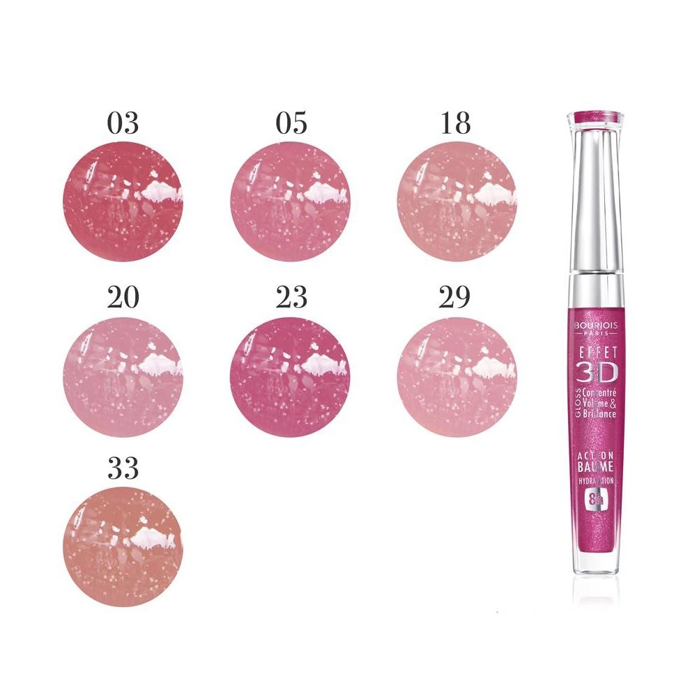 Bourjois Блиск для губ Gloss Effet 3D Balm Action 8H з ефектом бальзаму, 23 Framboise Magnific, 5.7 мл - фото N4