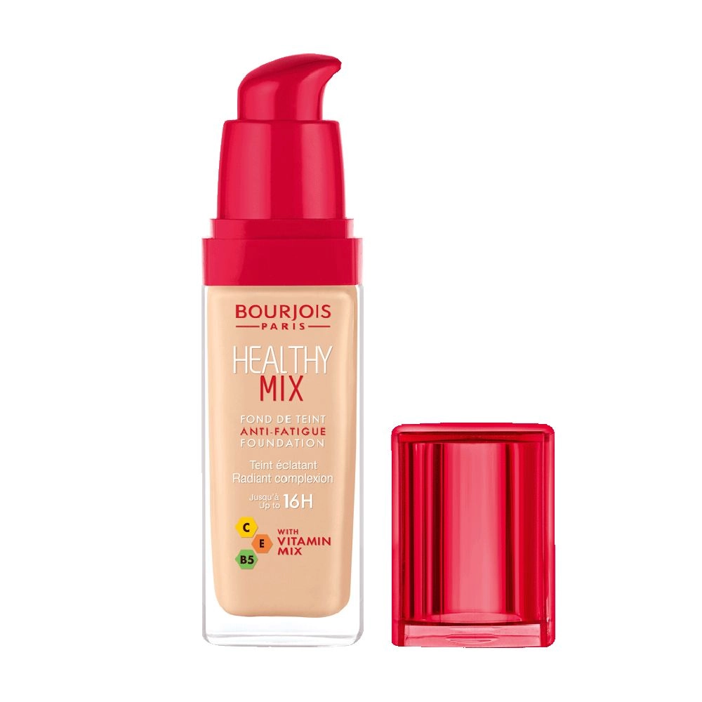 Bourjois Тональна основа для обличчя Healthy Mix Anti-Fatigue Foundation 16H з вітамінами C, E, B5, 52 Vanilla, 30 мл - фото N2