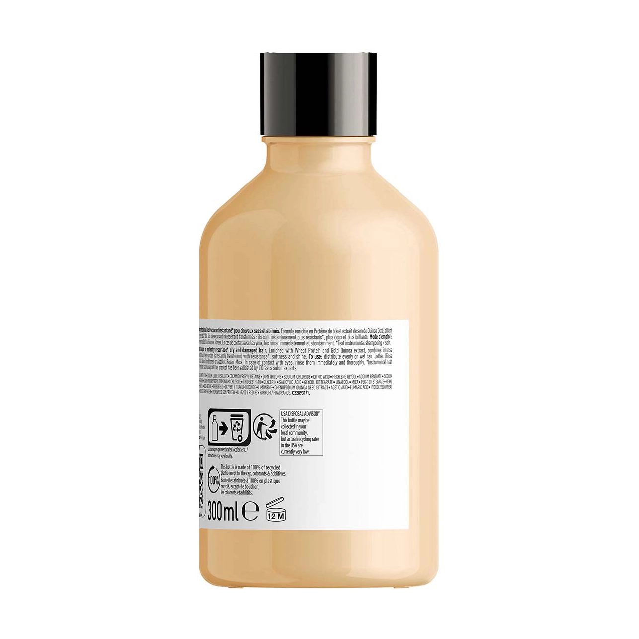 L'Oreal Professionnel Шампунь для інтенсивного відновлення пошкодженого волосся Serie Expert Absolut Repair Gold Quinoa + Protein Shampoo - фото N2