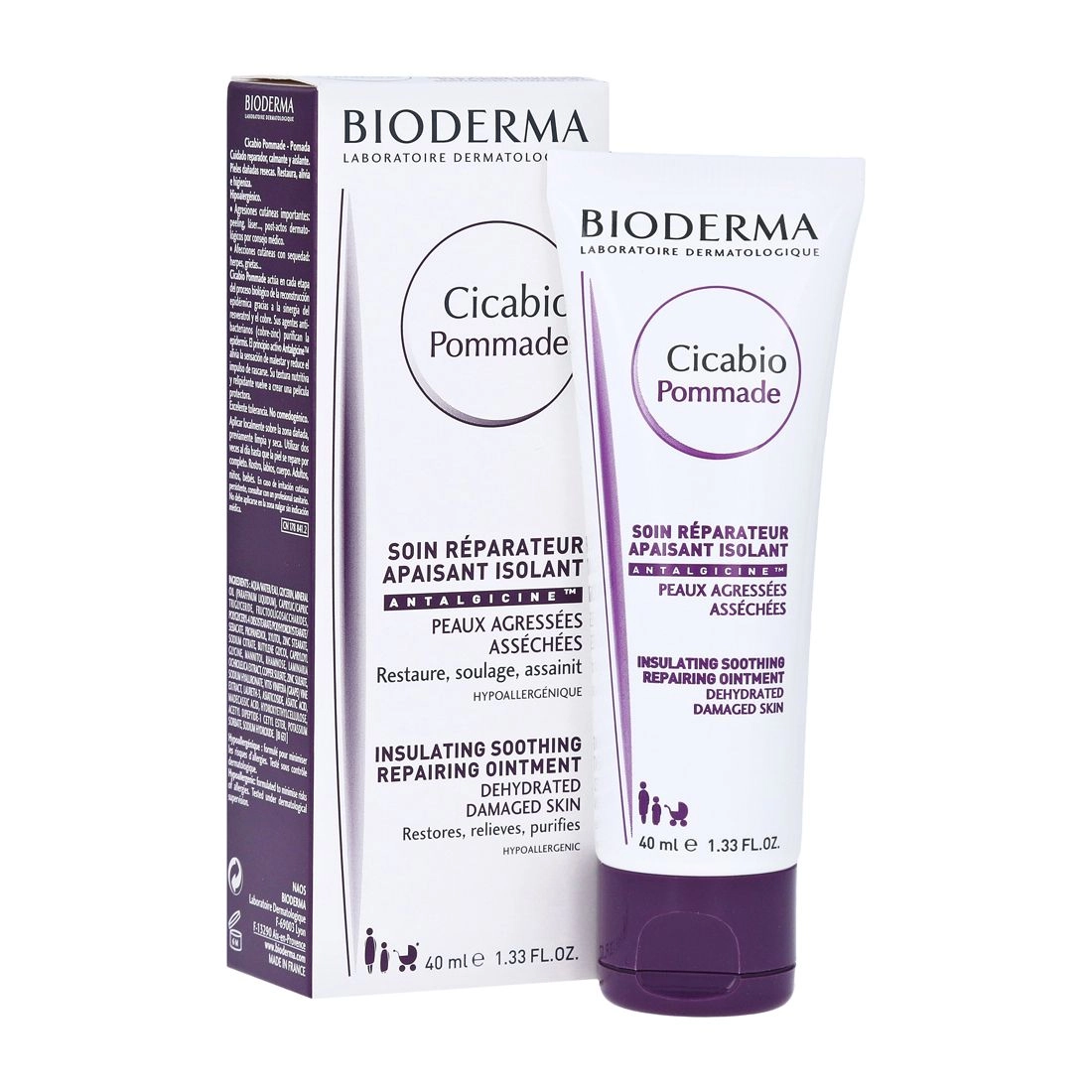 Bioderma Мазь Cicabio Pommad поновлююча для пошкодженої шкіри, 40 мл - фото N1