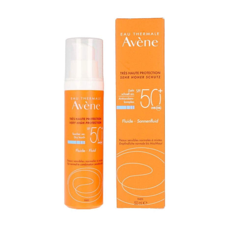 Avene Сонцезахисний флюїд для обличчя Eau Thermale Sun Care Fluid SPF50, 50 мл - фото N1