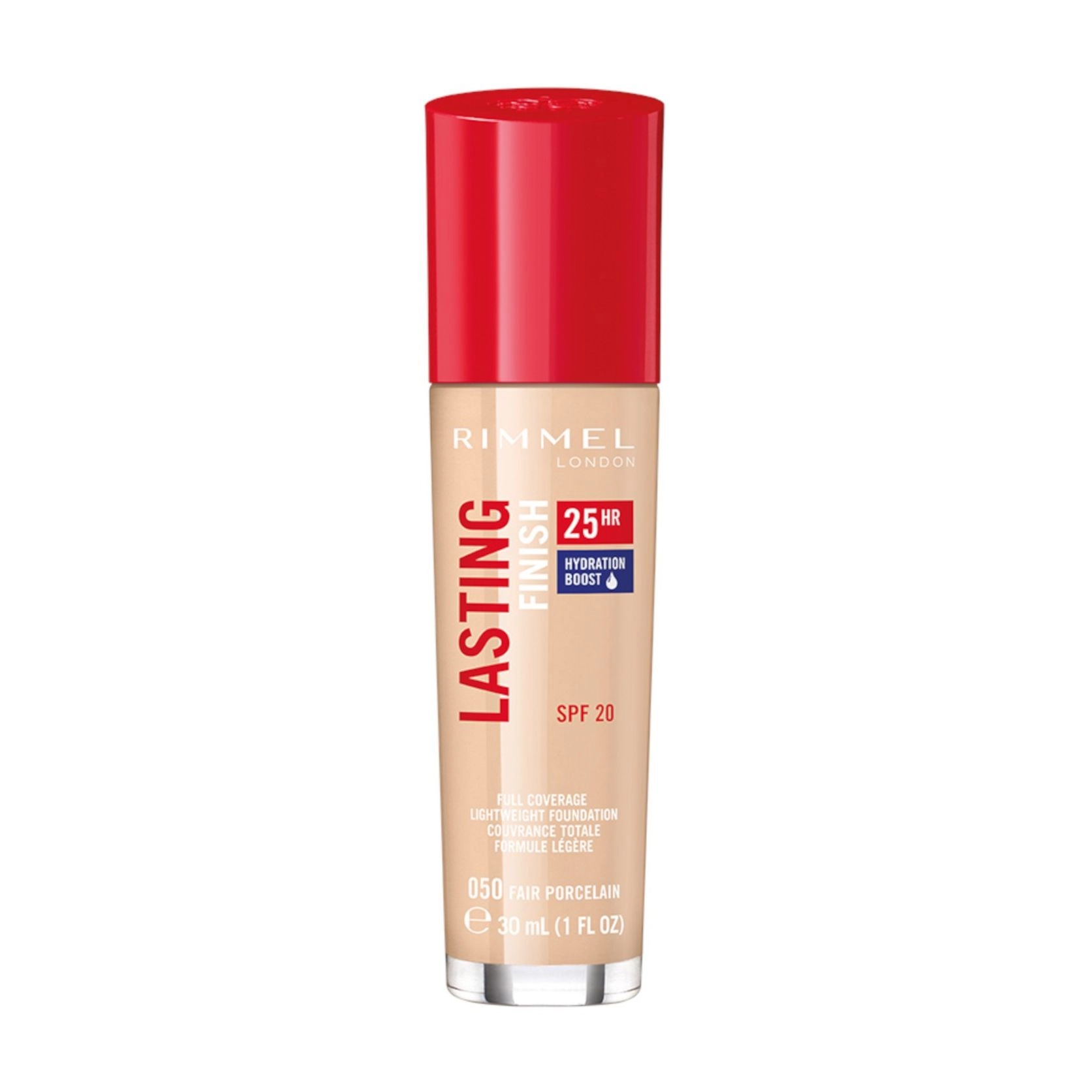 Rimmel Тональна основа Lasting Finish 25HR Hydration Boost Foundation SPF20, 30 мл - фото N1