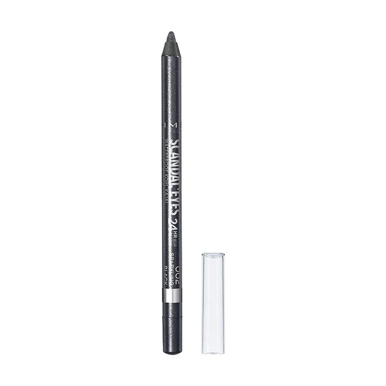 Rimmel Карандаш для глаз водостойкий Scandal Eyes 24 HR Waterproof Kohl Kajal Eyeliner 002 Sparkling Black, 1.3 г - фото N1