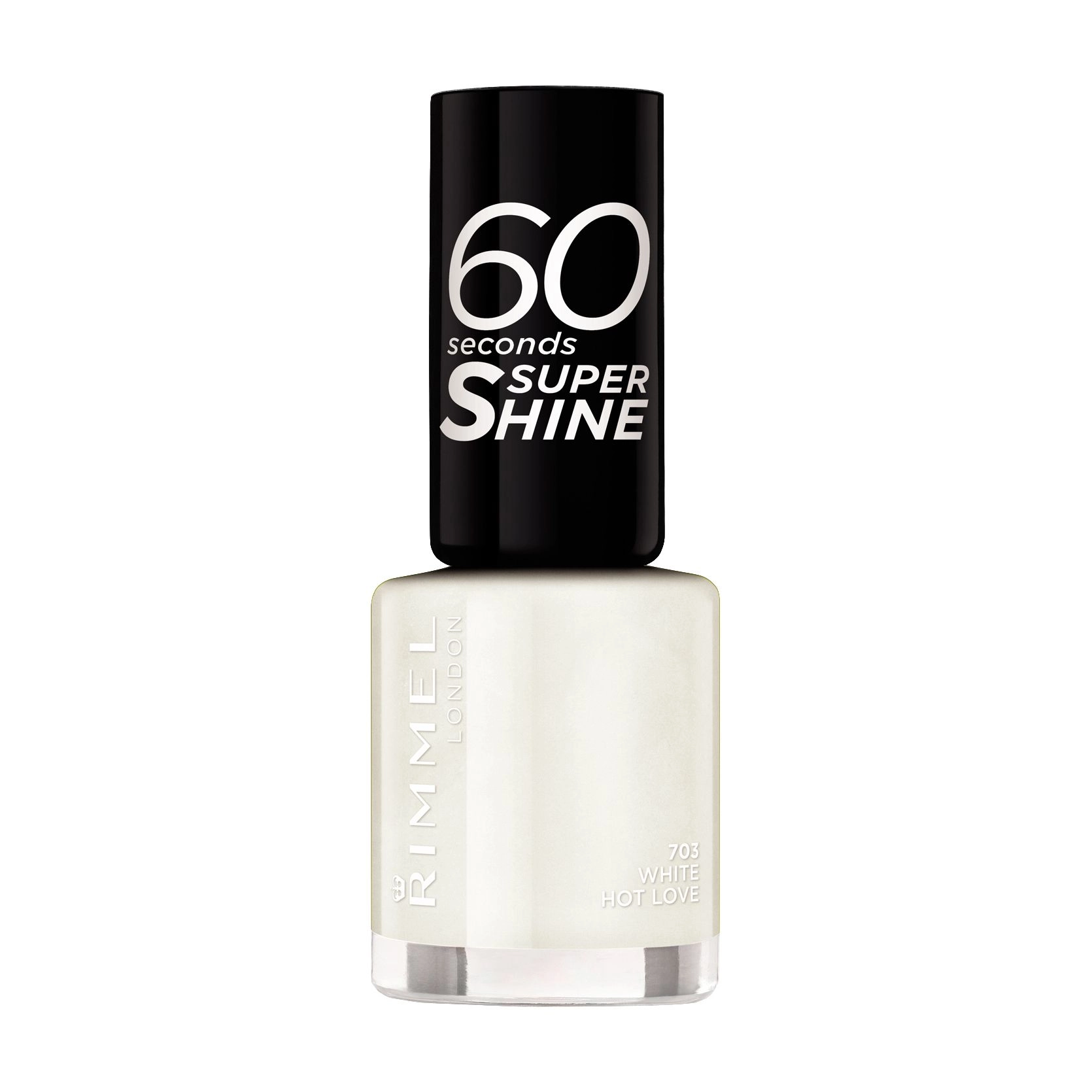 Rimmel Лак для нігтів 60 Seconds Super Shine 703 White Hot Love, 8 мл - фото N1