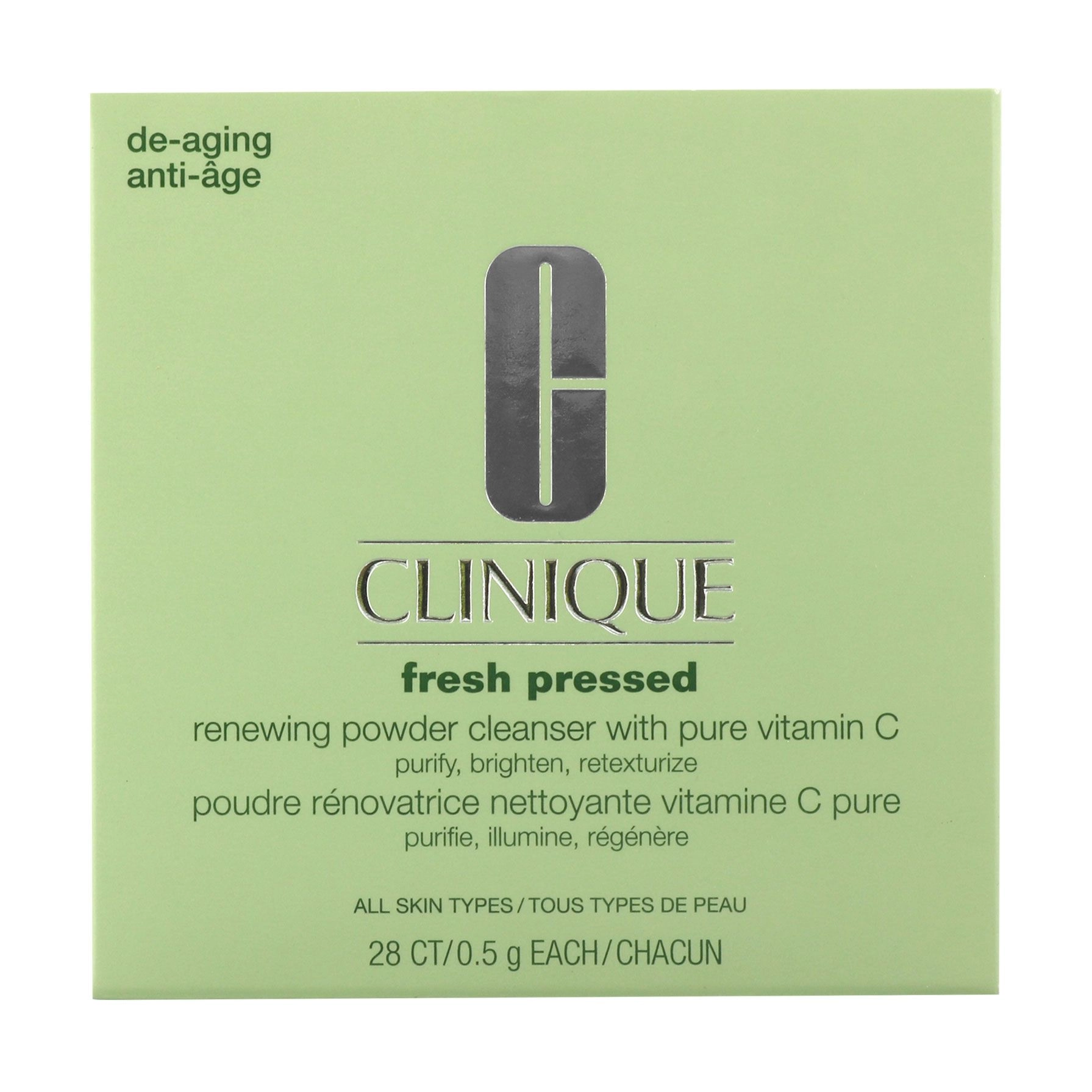 Clinique Очищувальна пудра для обличчя Fresh Pressed Renewing Powder Cleanser with Pure Vitamin C з вмістом чистого вітаміну С, 28*0.5 г - фото N2