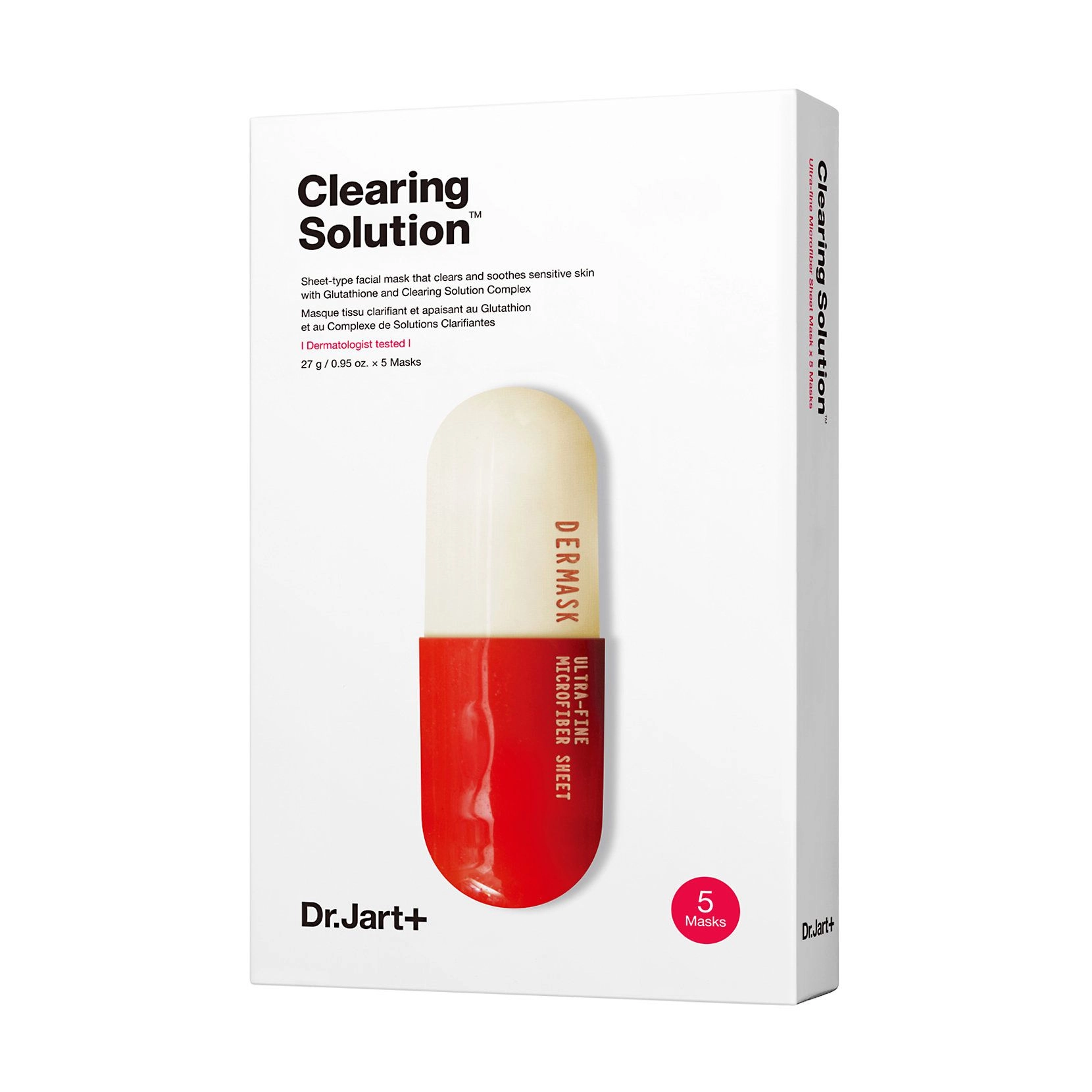 Dr. Jart Тканевая маска для лица с салициловой кислотой Dr. Jart+ Dermask Clearing Solution Ultra-Fine Microfiber Face Sheet Mask очищающая, 5*27 г - фото N1