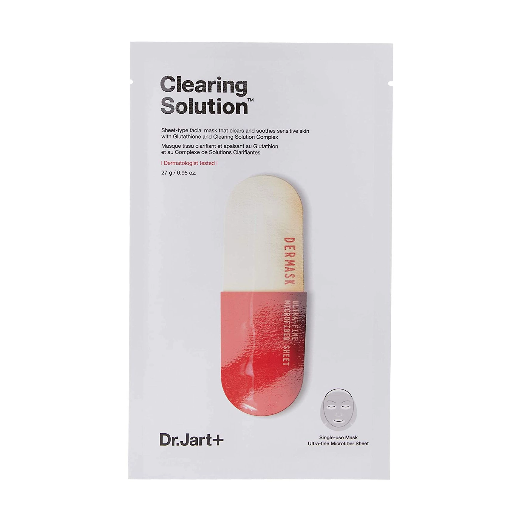 Dr. Jart Тканевая маска для лица с салициловой кислотой Dr. Jart+ Dermask Clearing Solution Ultra-Fine Microfiber Face Sheet Mask очищающая, 5*27 г - фото N2