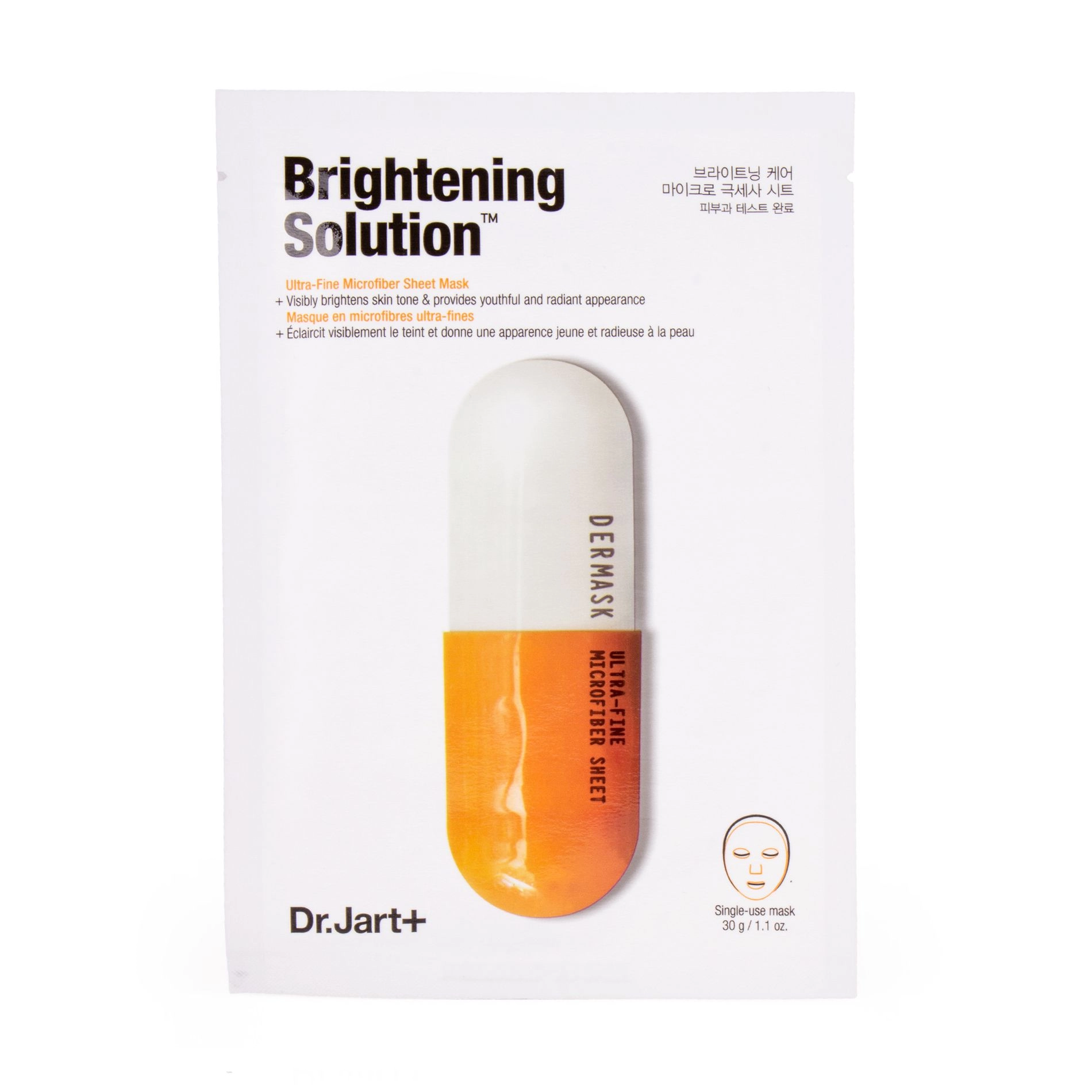 Dr. Jart Освітлювальна тканинна маска для обличчя Dr. Jart+ Dermask Brightening Solution Ultra-Fine Microfiber Face Sheet Mask, 30 г - фото N1