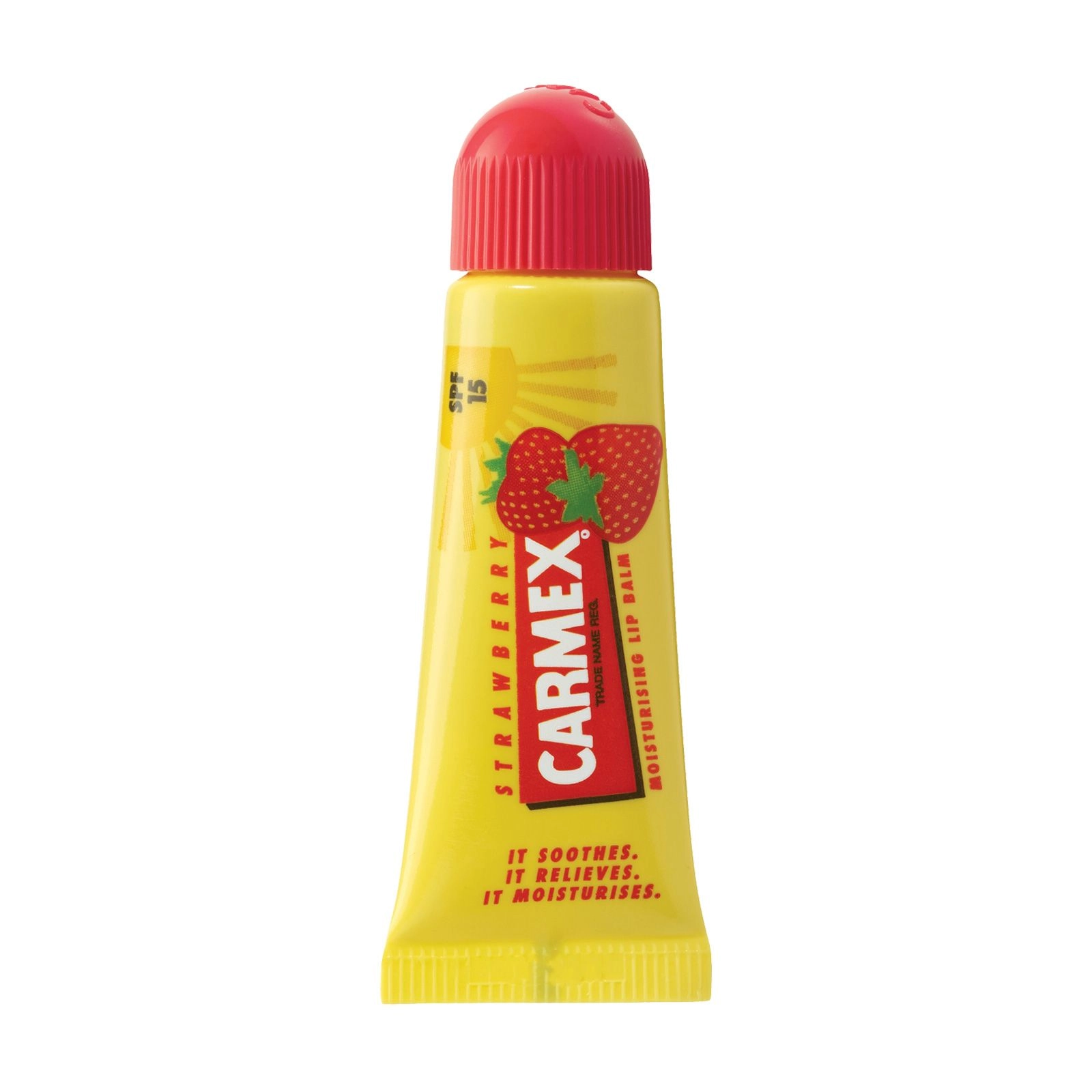 Бальзам для губ "Полуниця" SPF15 - Carmex Strawberry Lip Balm, тюбік, 10 г - фото N2