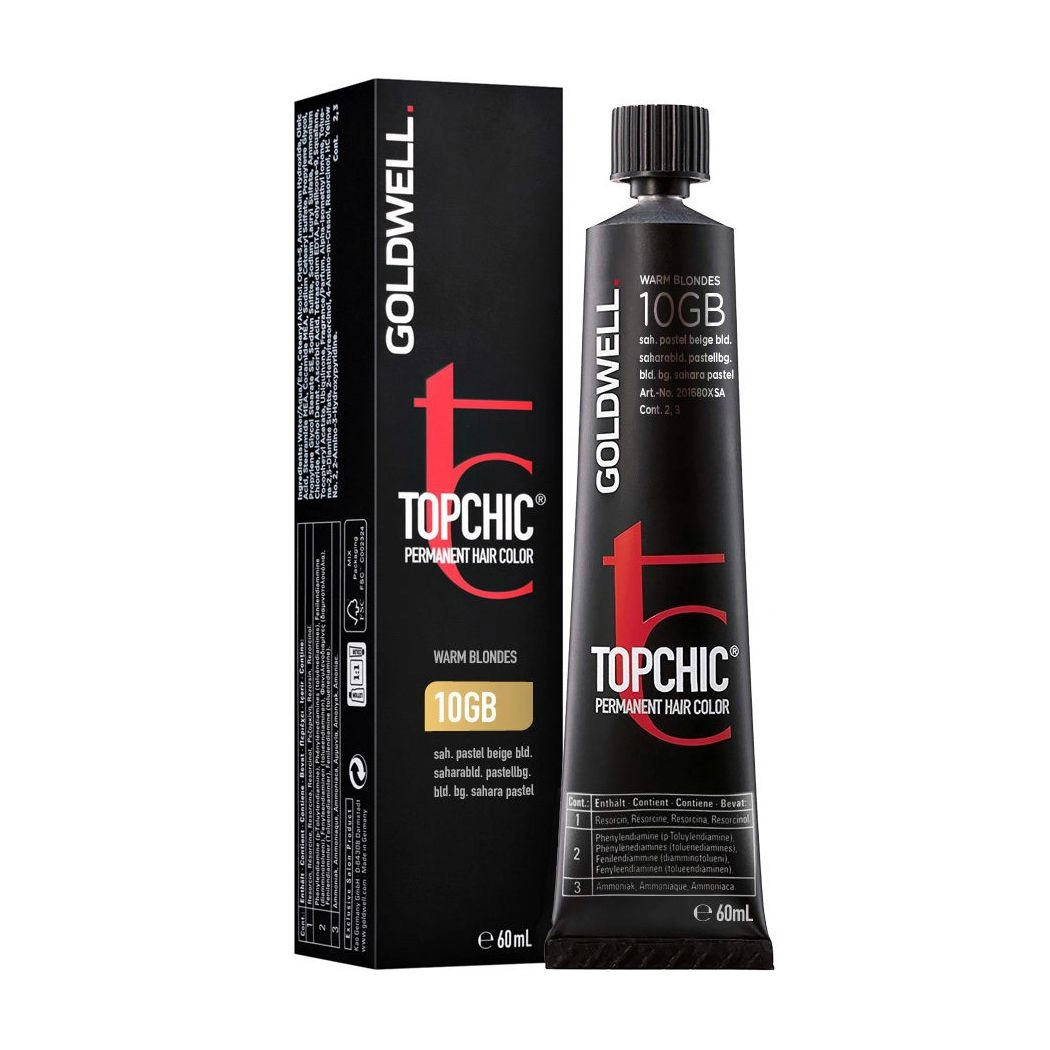 Goldwell Стойкая профессиональная краска для волос Topchic Permanent Hair Color 10-GB Sahara Pastel Beige Blonde, 60 мл - фото N1
