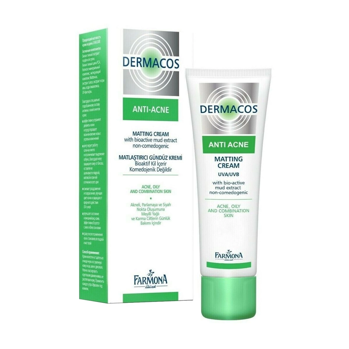 Farmona Матирующим дневной крем для лица Dermacos Anti-Acne Matting Cream UVA/UVB, 50 мл - фото N1