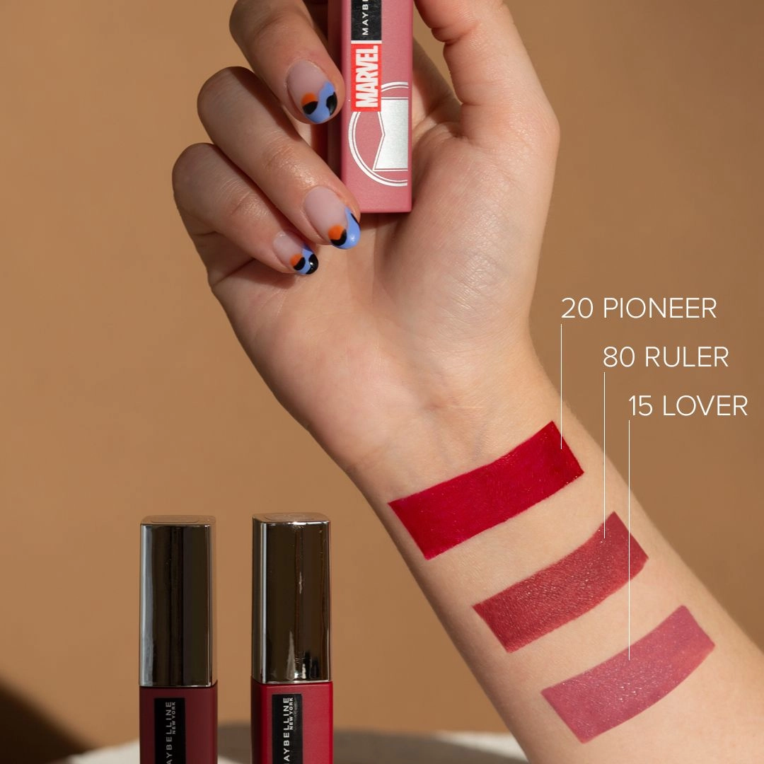 Maybelline New York Стойкая жидкая матовая помада для губ Marvel Super Stay Matte Ink, 15 Lover, 5 мл - фото N7