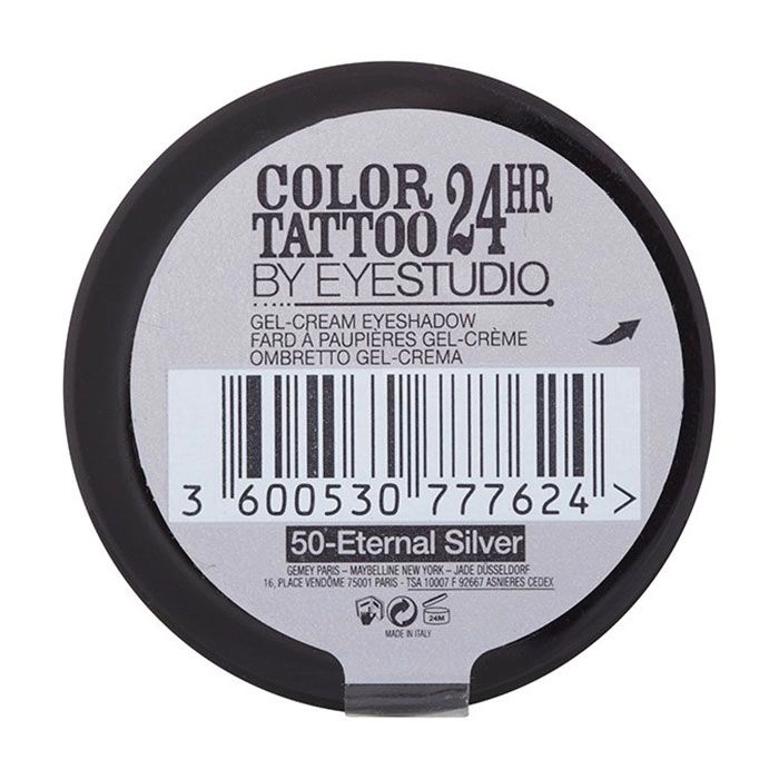Maybelline New York Кремові тіні для повік Color Tattoo 24HR by EyeStudio 50 Eternal Silver, 4.5 г - фото N3