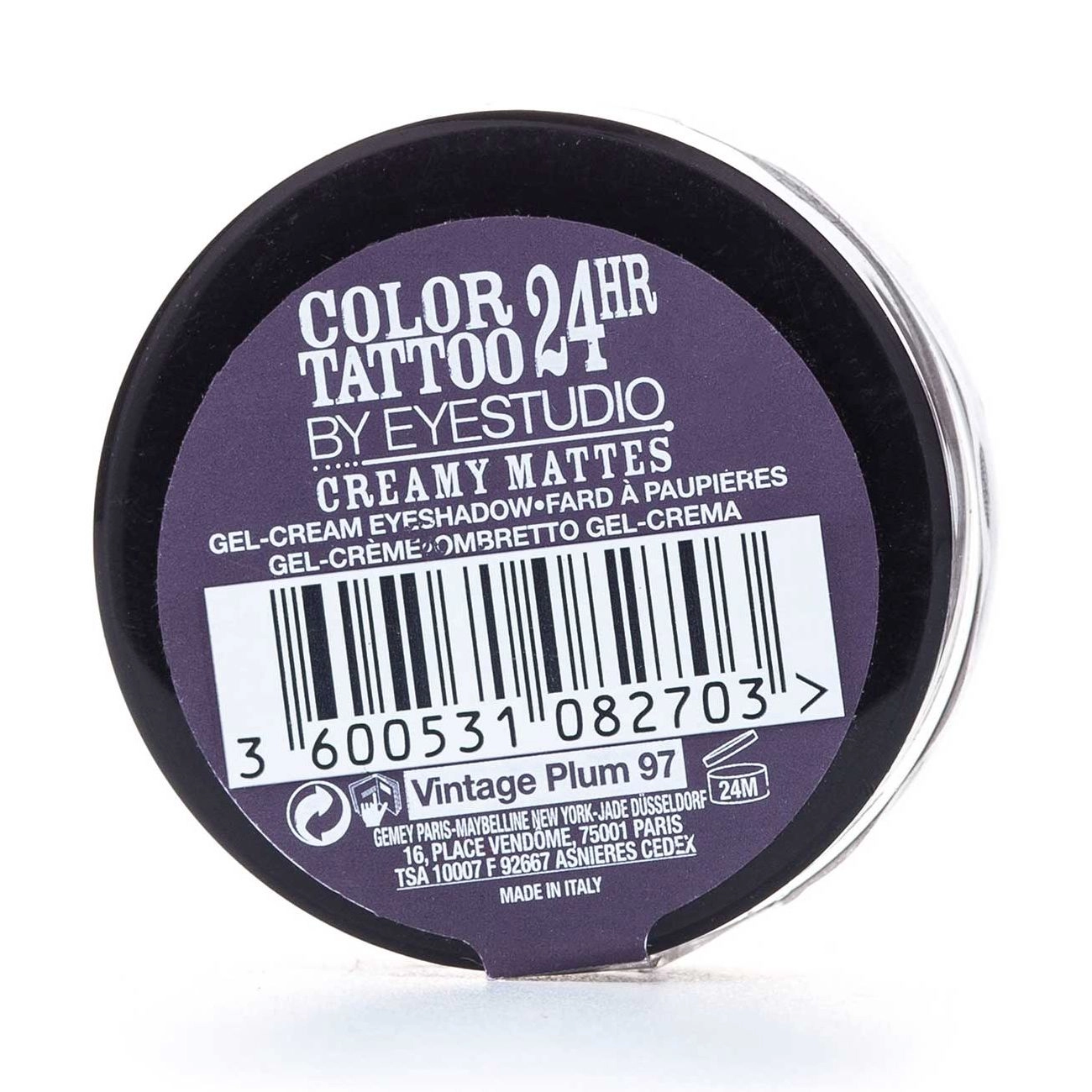 Maybelline New York Кремові тіні для повік Color Tattoo 24HR by EyeStudio 97 Vintage Plum, 4.5 г - фото N2