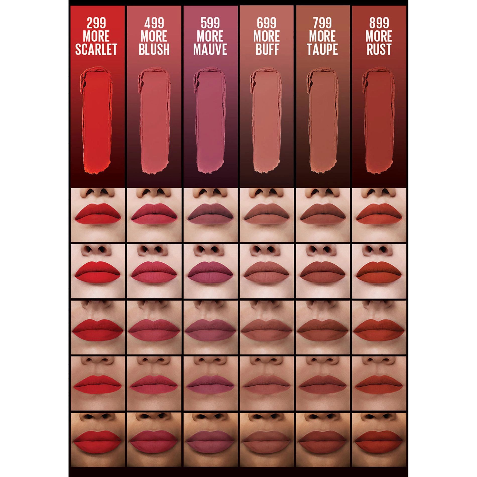 Maybelline New York Матова помада для губ Color Sensational Ultimatte 299 More Scarlet, 6 г - фото N6