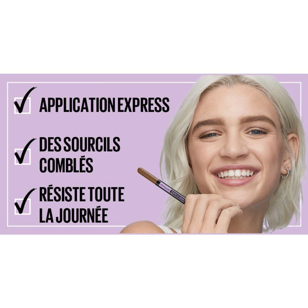 Maybelline New York Олівець-тіні для брів Express Brow Satin Duo 05 Black Brown, 0.71 г - фото N6