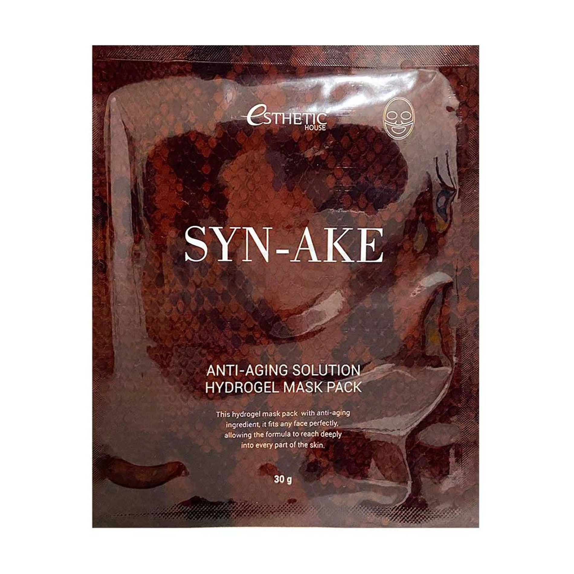 Гидрогелевая маска для лица со змеиным пептидом - Esthetic House Syn-Ake Anti-Aging Solution Hydrogel Mask, 30 г - фото N1