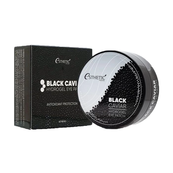 Esthetic House Гідрогелеві патчі під очі від темних кіл Black Caviar Hydrogel Eye Patch з чорною ікрою, 60 шт - фото N1