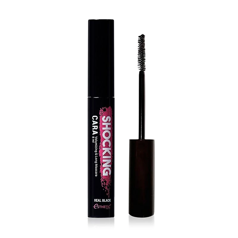 Esthetic House Туш для вій Shocking Cara Volumizing & Long Mascara Real Black чорна, 8 мл - фото N1