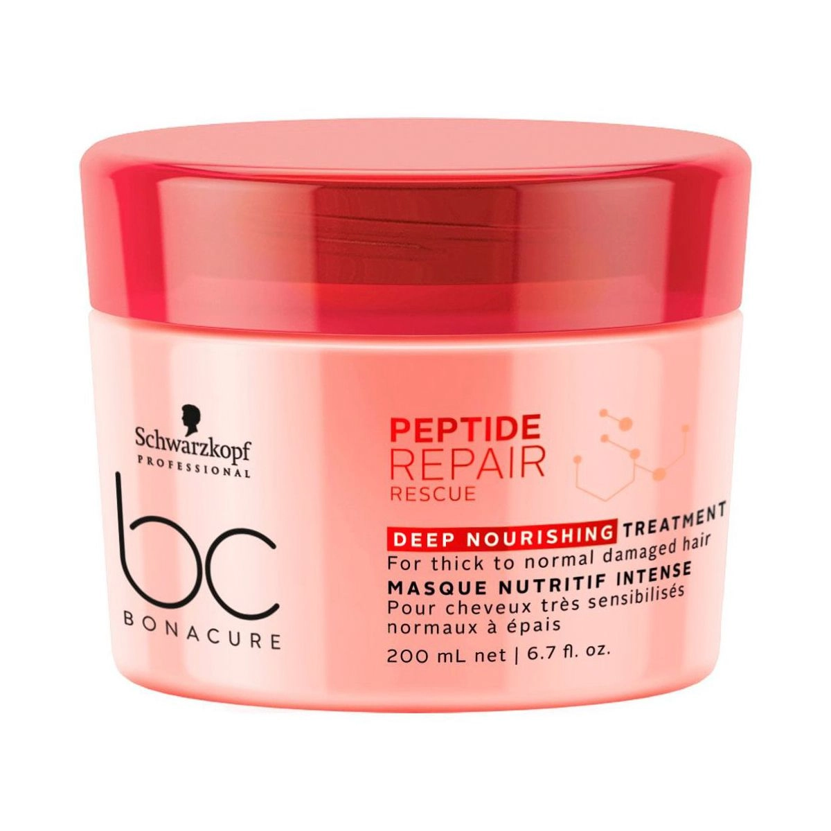Schwarzkopf Professional Відновлювальна маска BC Repair Rescue Peptide Repair Deep Nourishing Treatment Mask для пошкодженого волосся, 200 мл - фото N1