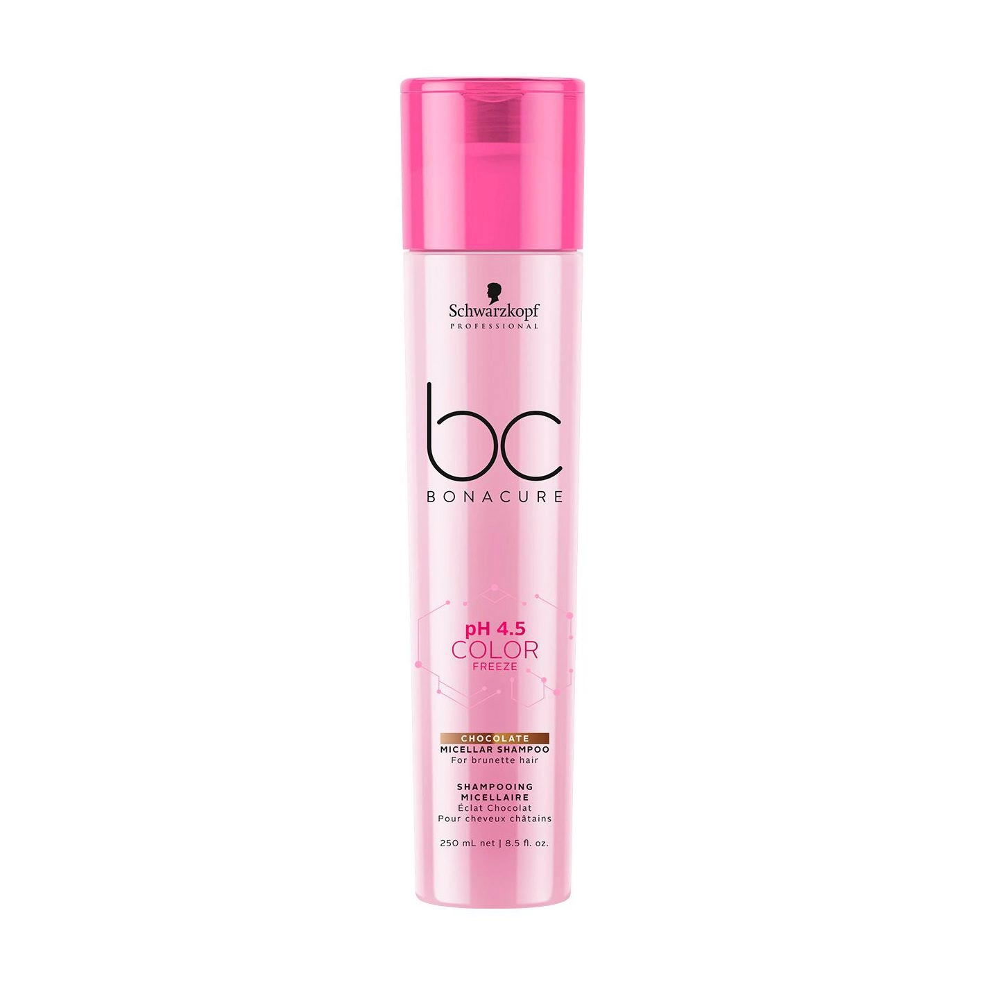 Schwarzkopf Professional Шампунь для волосся BC Bonacure pH 4.5 Color Freeze Chocolate Micellar Shampoo пігментований, з шоколадним відтінком, 250 мл - фото N1