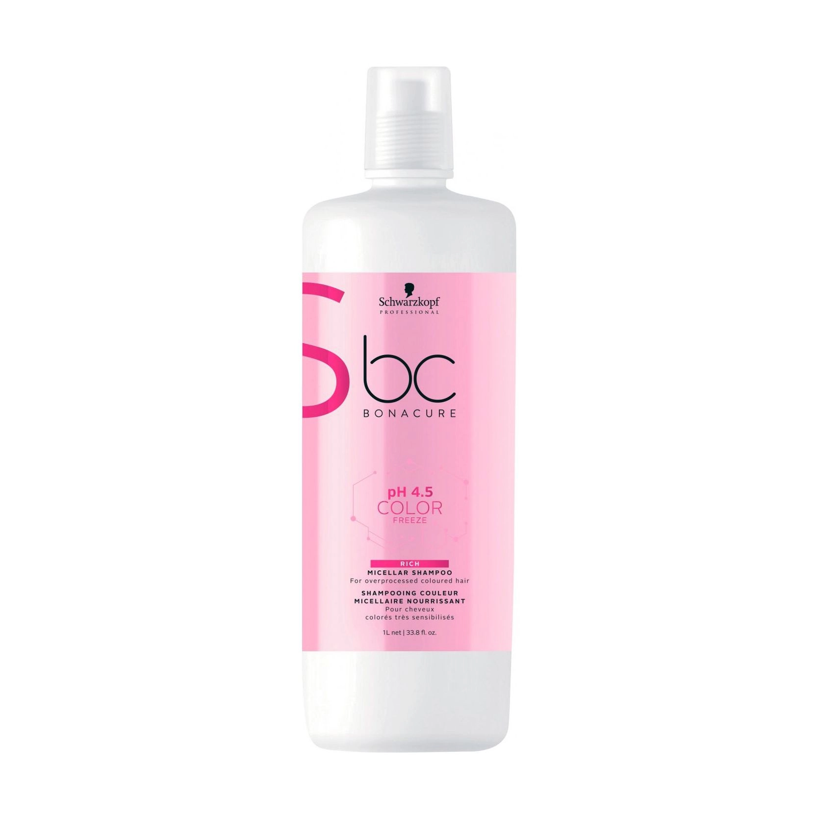 Schwarzkopf Professional Інтенсивний міцелярний шампунь BC Bonacure pH 4.5 Color Freeze Rich Micellar Shampoo для фарбованого волосся, 1 л - фото N1