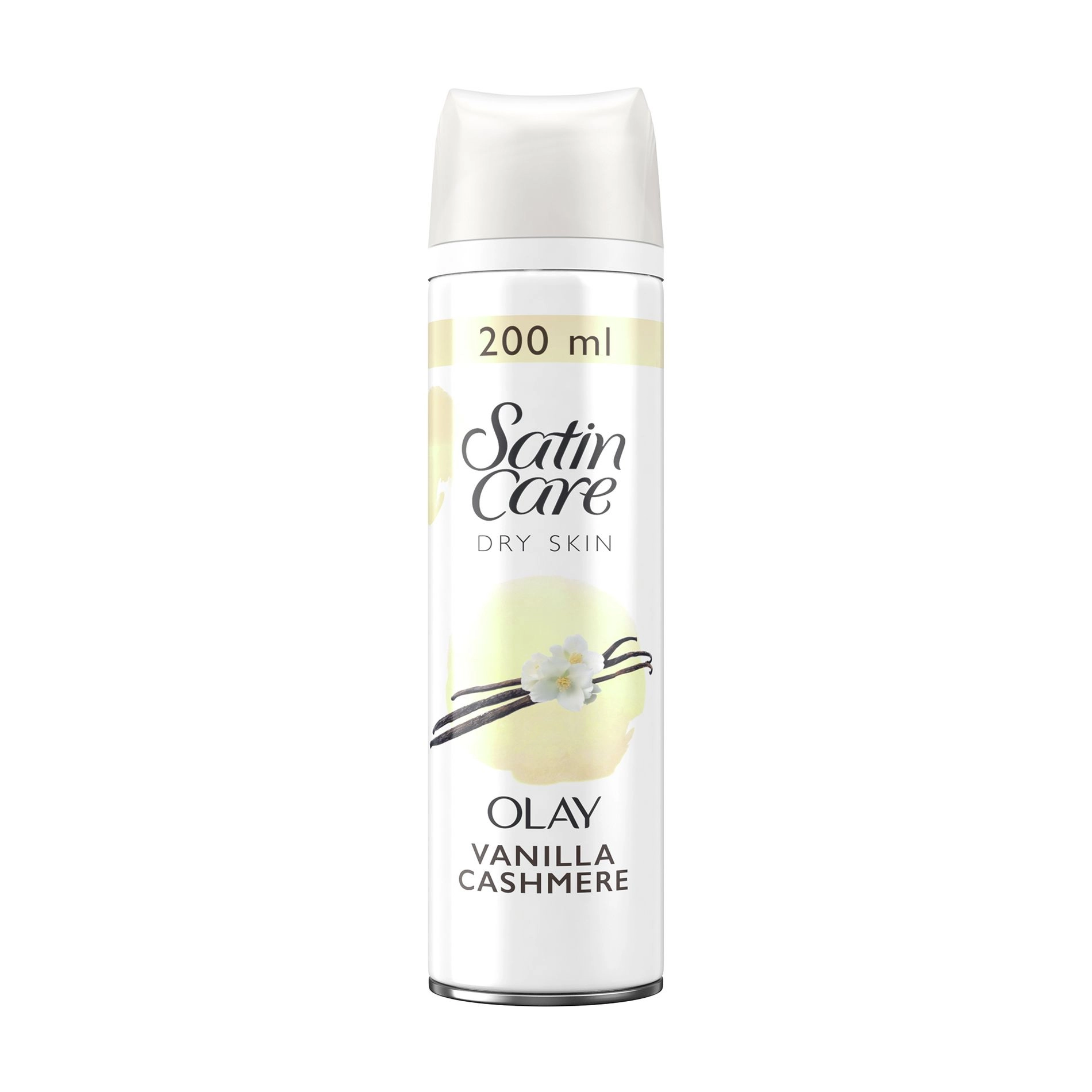 Gillette Жіночий гель для гоління Satin Care Dry Skin Olay Vanilla Cashmere, 200 мл - фото N1