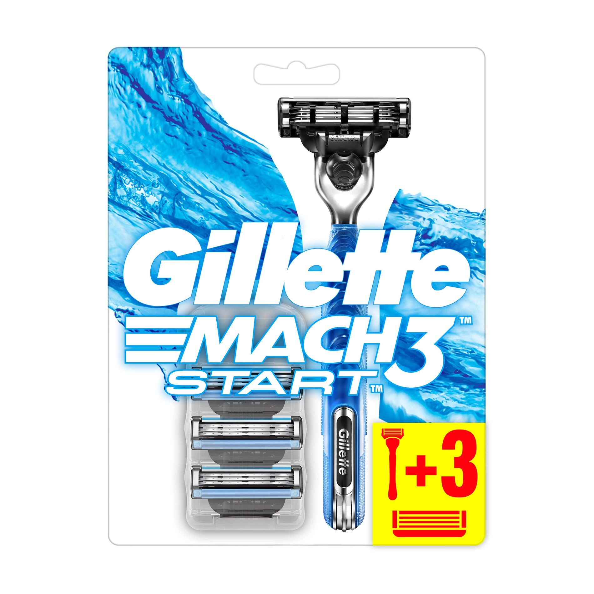 Gillette Бритва Mach3 Start с 3 сменными картриджами, мужская - фото N1