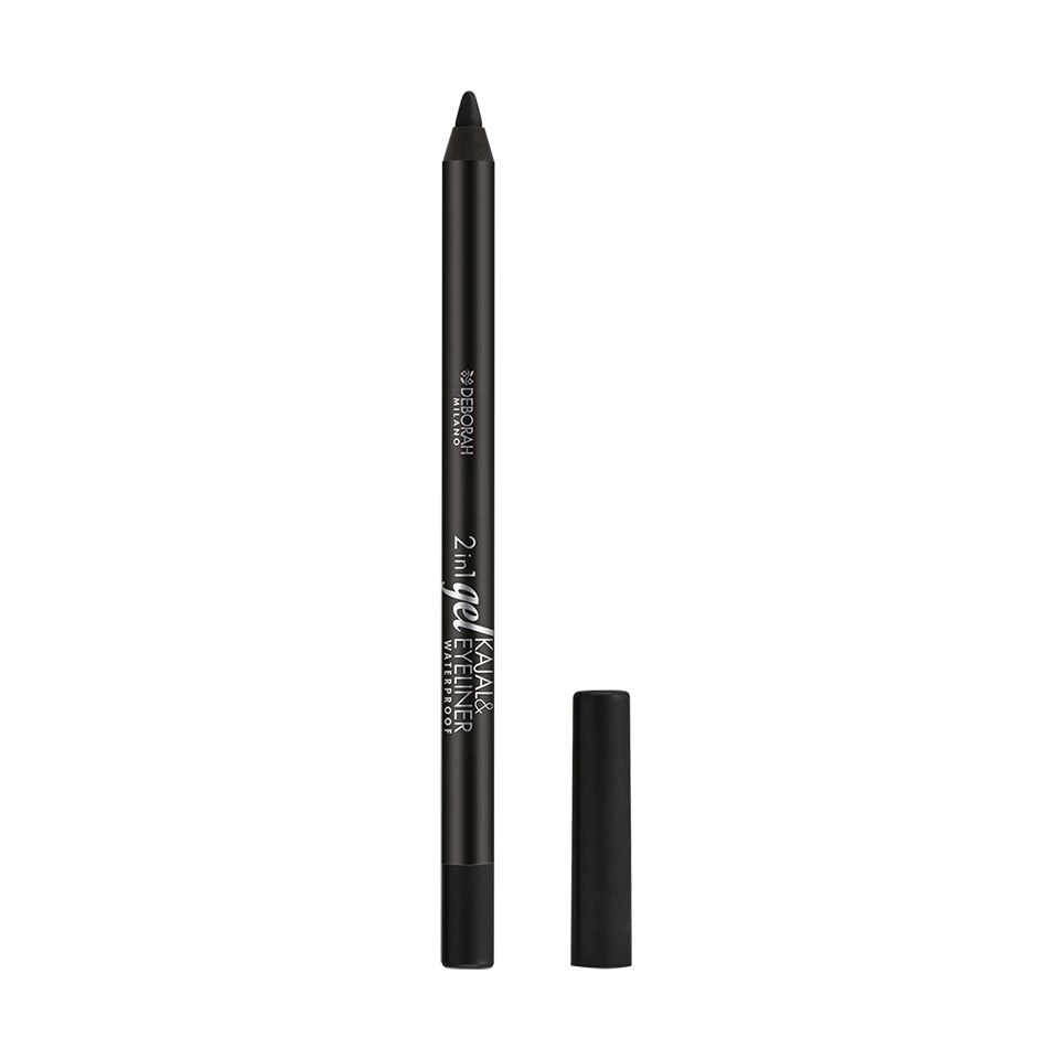 Deborah Косметический карандаш для глаз 2 in 1 Kajal & Eyeliner Gel 01 Black, 2,4 г - фото N1