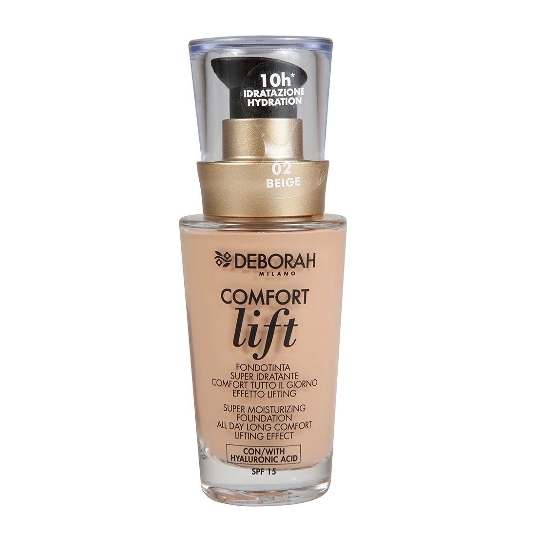 Deborah Тональна основа для обличчя Comfort Lift Foundation SPF 15 02 Beige, 30 мл - фото N1