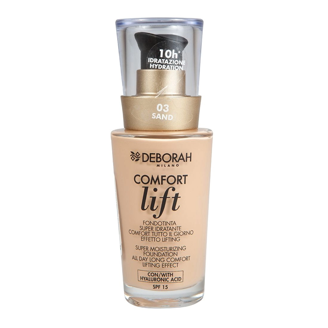 Deborah Тональна основа для обличчя Comfort Lift Foundation SPF 15 03 Sand, 30 мл - фото N1