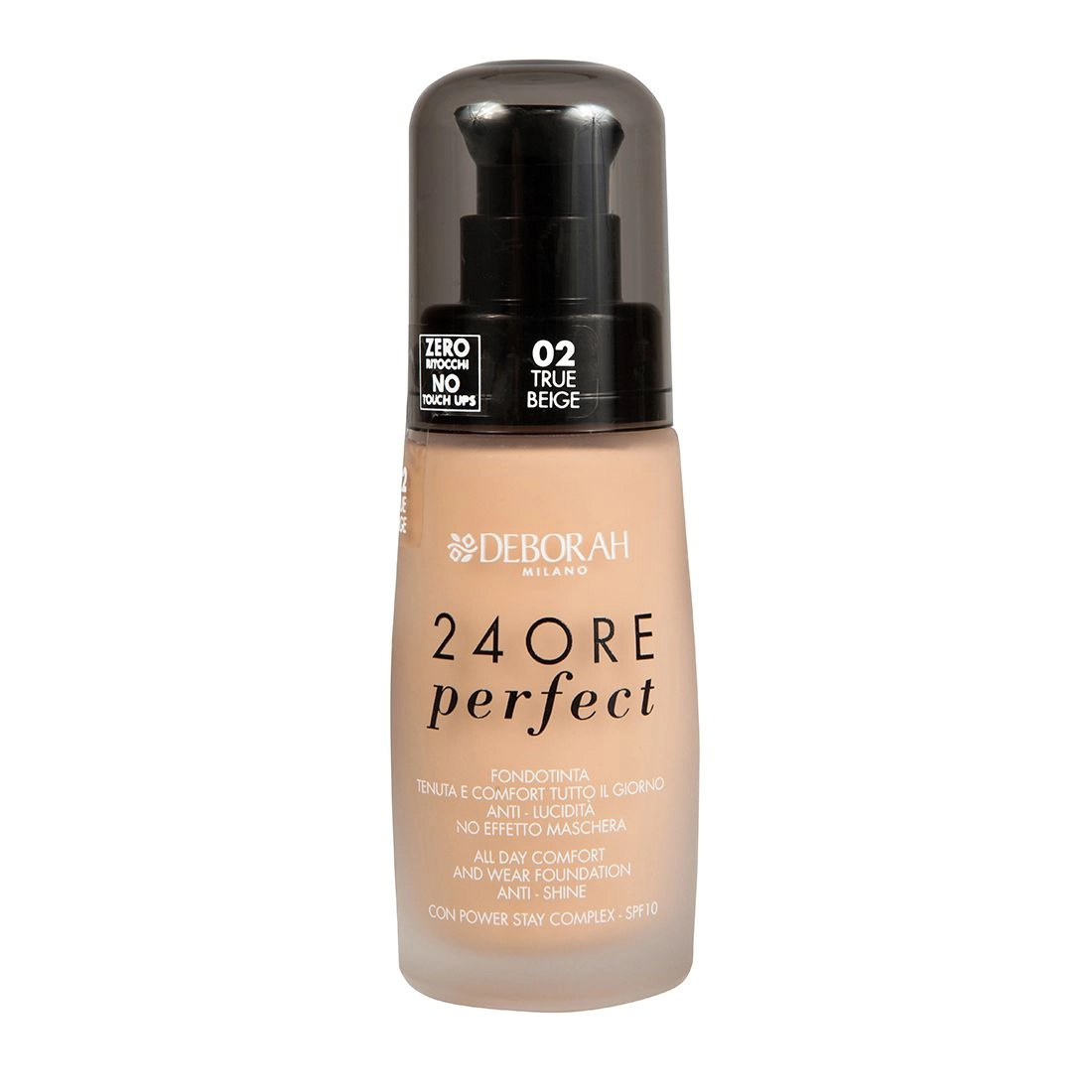 Deborah Тональна основа для обличчя 24Ore Perfect Foundation 02 True Beige, 30 мл - фото N1