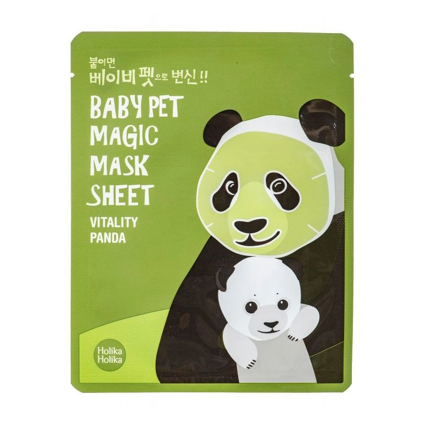 Holika Holika Тканинна маска Baby Pet Magic Mask Sheet Vitality Panda живильна, 22 мл - фото N1