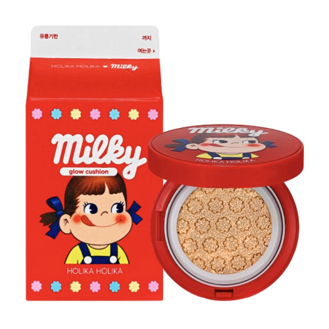 Holika Holika Тональный кушон для лица Peko Chan Hard Cover Glow Cushion SPF 50+ PA+++, 03 Honey, 14 г - фото N1