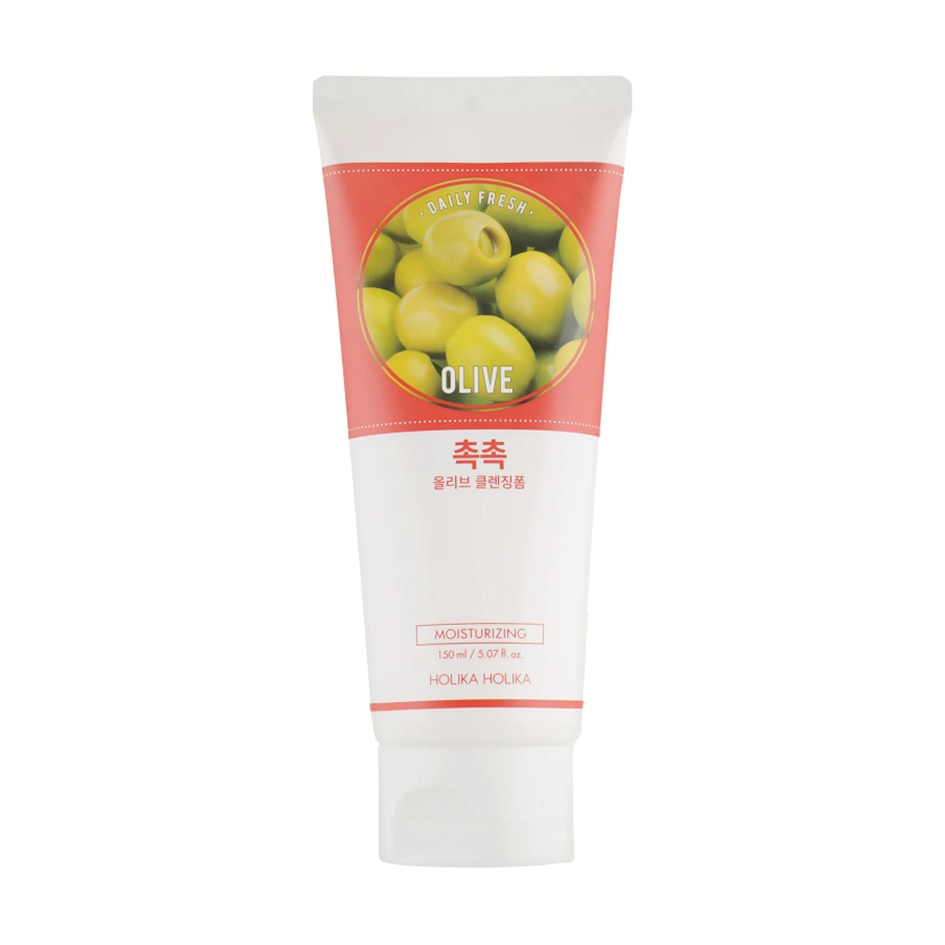 Holika Holika Увлажняющая очищающая пенка для умывания Daily Fresh Olive Cleansing Foam с экстрактом оливы, 150 мл - фото N1