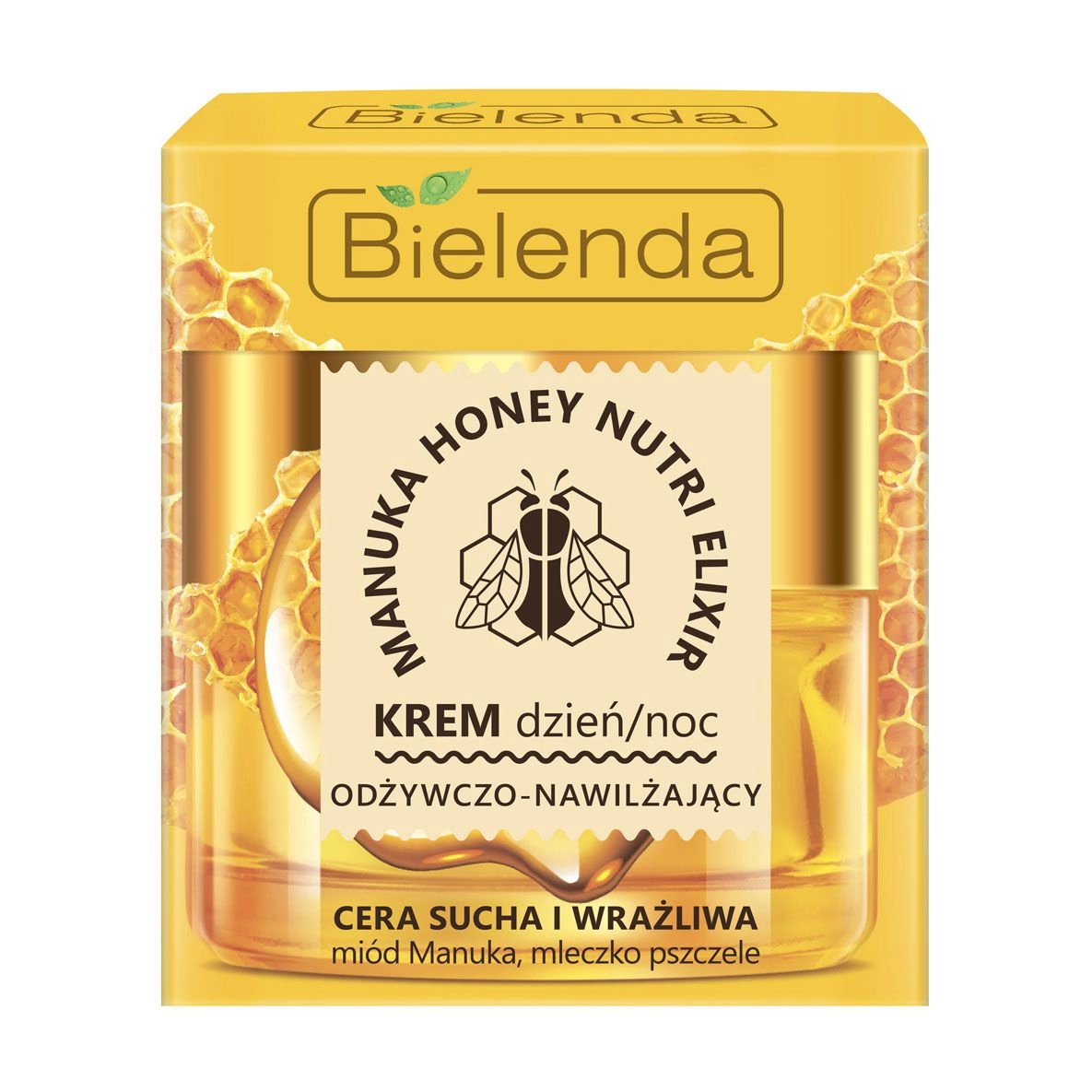 Поживний та зволожуючий крем для обличчя для сухої та чутливої ​​шкіри - Bielenda Manuka Honey, 50 мл - фото N1